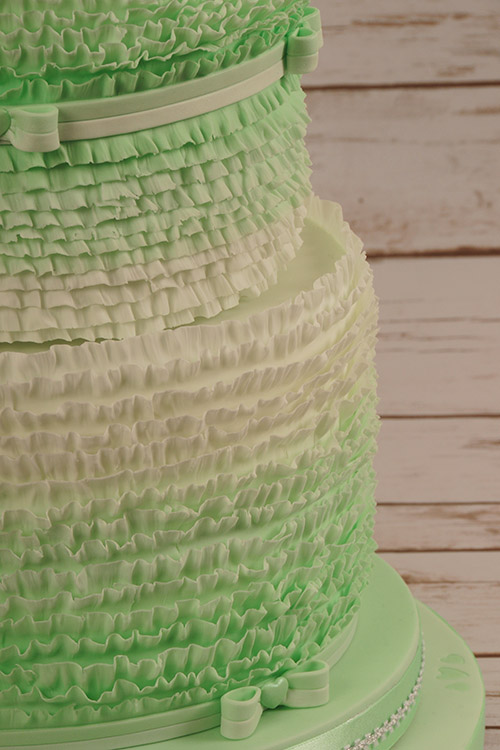 lime green Wedding cake designed by Janet Dobie from JD Cake Designs